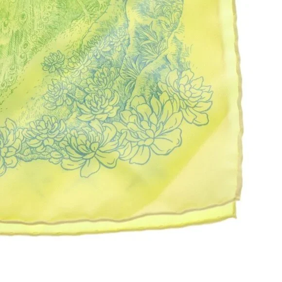 Hermes Carre 90 Leila's Garden Silk Scarf Light Yellow